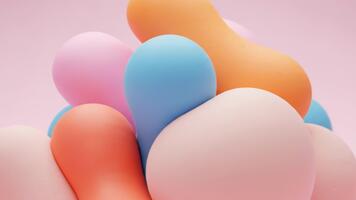 morbido pastello blob nel astratto biologico forme su rosa sfondo video