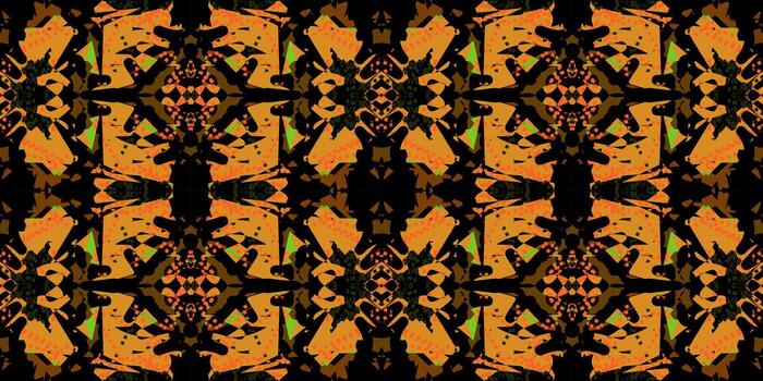 Abstract Orange and Green Geometric Pattern. seamless drawing. Bold Urban Graffiti Style Repeating Texture. African Abstract Geometric Print . Contemporary Pop Art Symmetrical Repeating Motif vector