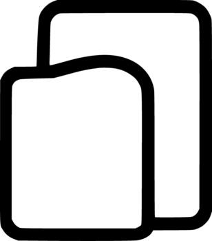 An outline icon representing multiple documents, stacked files, content, copy function, or duplicate items vector