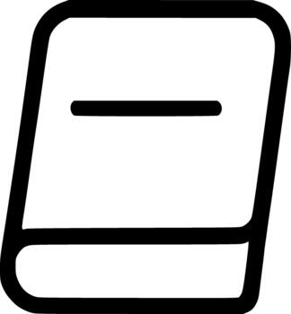 An outline icon representing a closed book, textbook, restaurant menu, or a thick file folder for storage vector