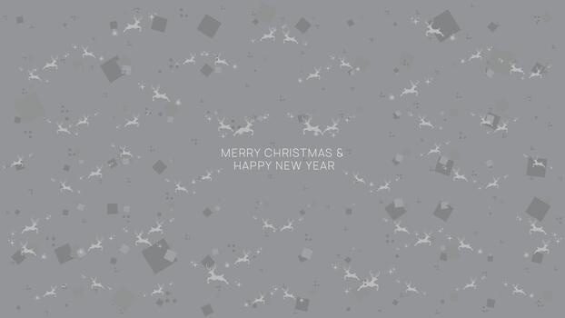 Minimalist Gray Christmas Reindeer Pattern Background with Soft Snowflakes and Abstract Geometric Shapes for Holiday Greeting Card and New Year Celebration Design vector