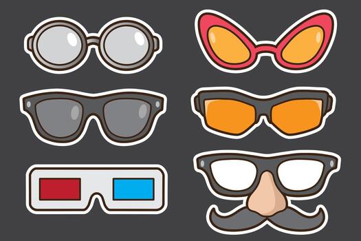 set of eyeglasses good for sticker, badge, element design, print design, etc vector