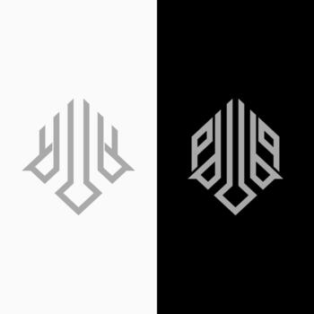 Mosaic ornament pattern motif decor emblem seamless like initial B or BP font vector