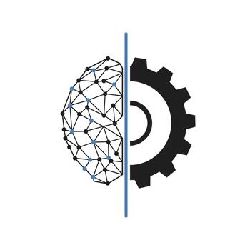 resumen representación de artificial inteligencia y mecánico ingeniería, simbolizando el integración de humano intelecto y máquina precisión vector