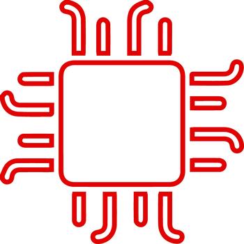Processor Chip Outline Icon Simple Electronic Microchip Technology Concept vector