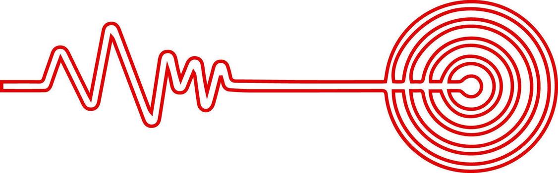 Seismic Wave Earthquake Monitor Frequency Test Pulse Science Technology Symbol vector