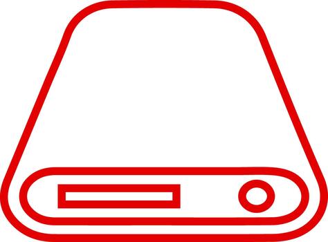 External Hard Drive Outline Icon Data Storage Simple Device Design vector