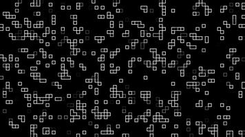 animazione astratto bianca neon raggiante piazza modello su nero sfondo. digitale futuristico. informatica codice sfondo. video