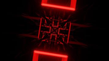 Red Neon Flashing Mirrored Tunnel Background VJ Loop in 4K video