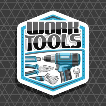 Colorful work tools illustration vector