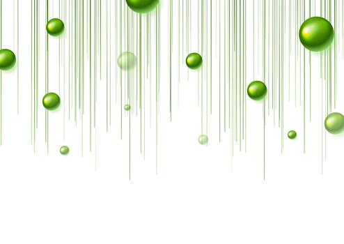 Green glossy spheres and minimal lines abstract concept background vector