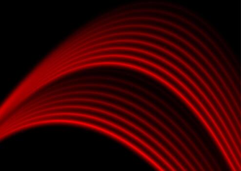 Bright red smooth wavy lines abstract modern background vector