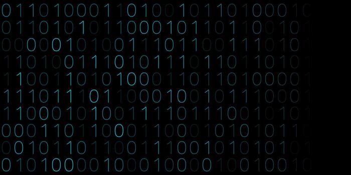 brillante brillante azul neón tecnología antecedentes con binario código números vector