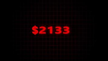 Counting money and digits increasing, Motion graphic, 10000 dollar counter animation, 10000 counting animation, Number counter of dollar animation on abstract grid background video