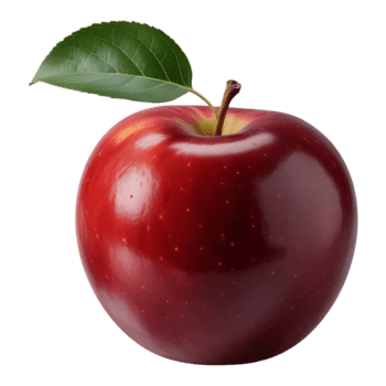 ein Single beschwingt rot Apfel mit ein Grün Blatt auf ein transparent Hintergrund png