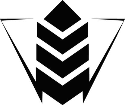 resumen geométrico logo diseño con hacia arriba señalando flechas y triangular elementos. vector