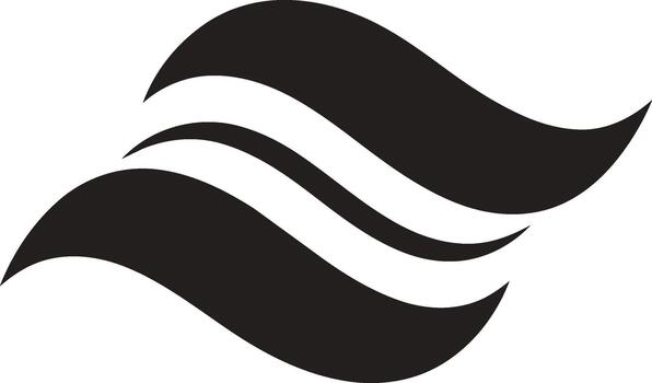 Abstract flowing waves graphic design element. vector