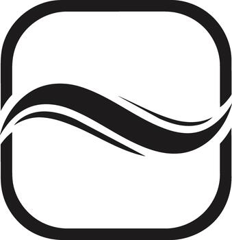 Abstract Wave Icon in Rounded Square Frame. vector