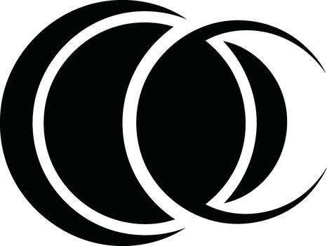 resumen negro y blanco circular diseño con intersectando formas vector