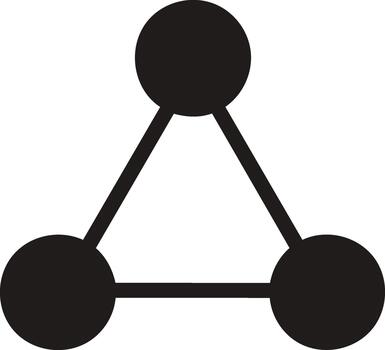 Simple geometric connection of three dots forming a triangle. vector