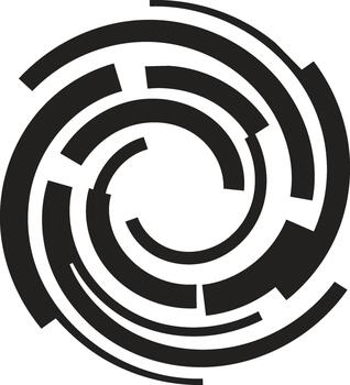 Abstract Swirl Design with Geometric Elements. vector