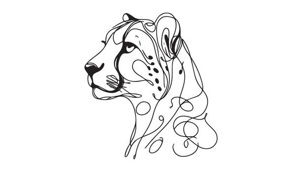 a drawing of a cheetah head with a pattern vector