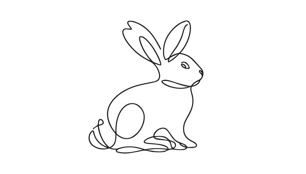 a rabbit is drawn in one line on a white background vector