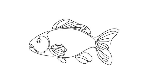 a fish is drawing in a single line on a white background vector