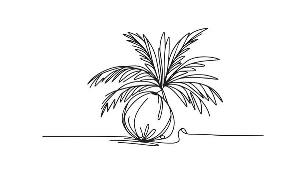 continuo línea dibujo de palma árbol vector