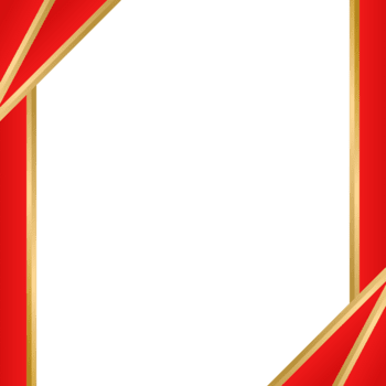 geométrico hexágono vermelho quadro, Armação com ouro Beira moderno luxo fronteira para elegante poster ou cartão png