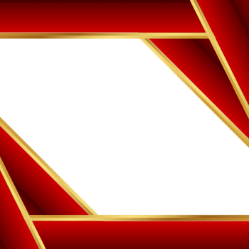 Dynamic red corner frame featuring sharp angles and glowing golden light rays ideal for energy-themed design templates png