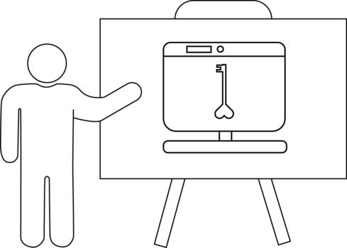 presentación muestra monitor llave persona puntos vector