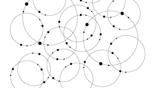 sin costura resumen antecedentes con círculos y puntos a su intersección. vector