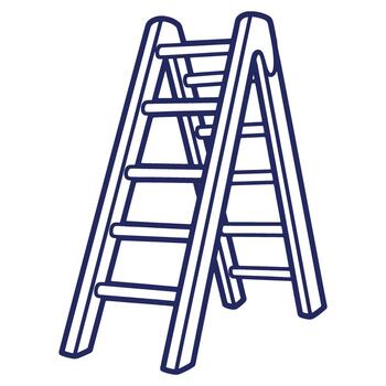 Illustration of a Step Ladder Tool Symbolizing Progress and Growth on a Clean White Background vector