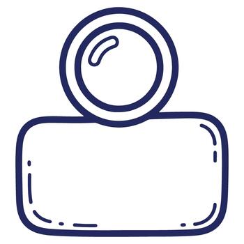 Doodle Contact Icon with Circle and Rectangle Shape for Website or Mobile App Design vector