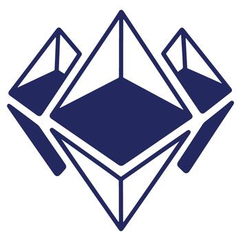 Abstract geometric shapes forming a pyramid structure in dark blue on a white background modern design illustration vector