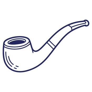 Classic Tobacco Pipe Illustration in Simple Line Style for Graphic Design and Retro Concepts vector
