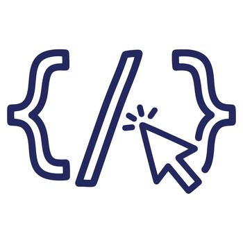 Programming code with cursor indicating user input for software development process and application design and information technology solutions vector