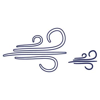 Stylized Wind Illustration with Swirling Lines and Dynamic Movement Depicting a Natural Phenomenon Design Element vector