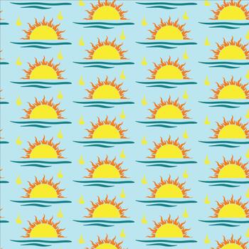 Sunrise from Clouds Pattern Background Design for Textile vector