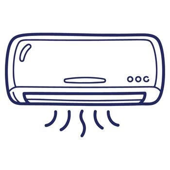Air conditioner cooling system outline illustration for graphic resources and design needs representing comfort and temperature control vector