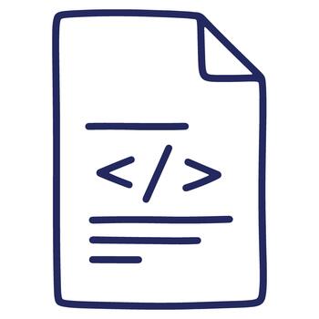 Simple Programming File Illustration with Code Snippet for Web Development and Software Engineering Projects a Clean and Modern Design vector