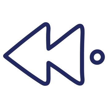 rebobinar símbolo ilustración en oscuro azul con un botón para gráfico diseño y usuario interfaz aplicaciones en varios proyectos vector