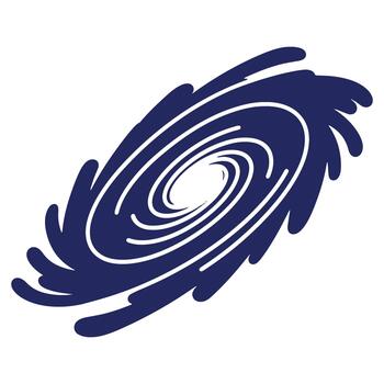 Abstract Representation of a Galaxy or Whirlpool with Spiraling Arms and Central Void on a White Background vector