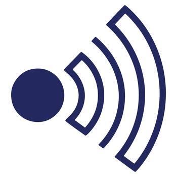 Wireless connection icon illustration for internet connectivity and mobile signal broadcast with seamless communication represented by modern design and technology vector