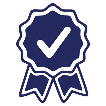 Quality Assurance Seal of Approval with Ribbon and Checkmark Symbolizing High Standards and Reliability vector