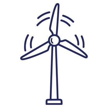 Minimalist Wind Turbine Illustration for Renewable Energy Concepts and Sustainable Technology Advancement towards a Greener Future vector