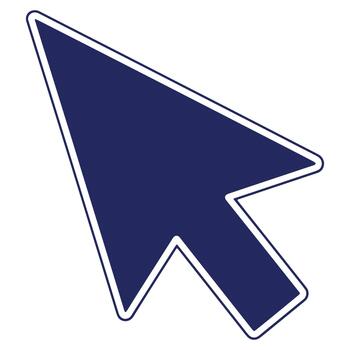 Isolated cursor arrow pointing to the upper left direction on white background for presentations or graphic design projects vector