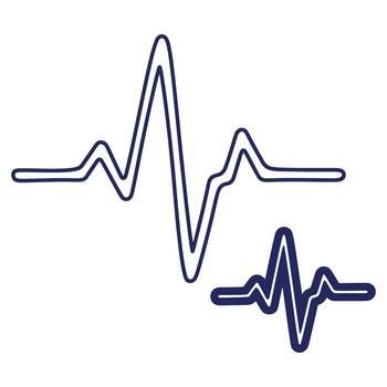 Abstract Health Monitor Heart Rate Graph with Pulse Rhythm in Blue and White Background with Dynamic Lines vector