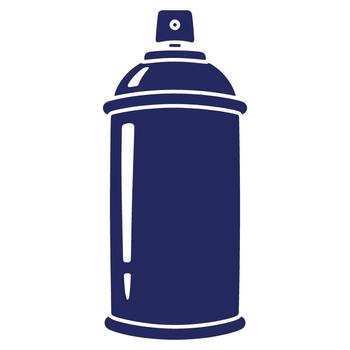Isolated blue spray paint can illustration on white background presenting a simple and clean graphic resource perfect for various design projects vector